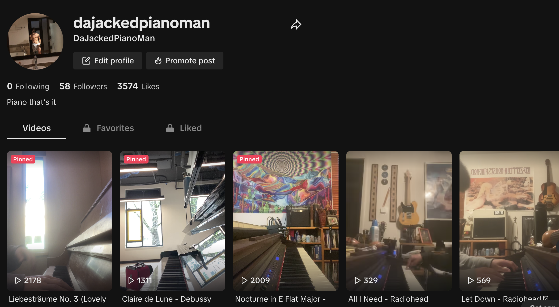 TikTok profile preview